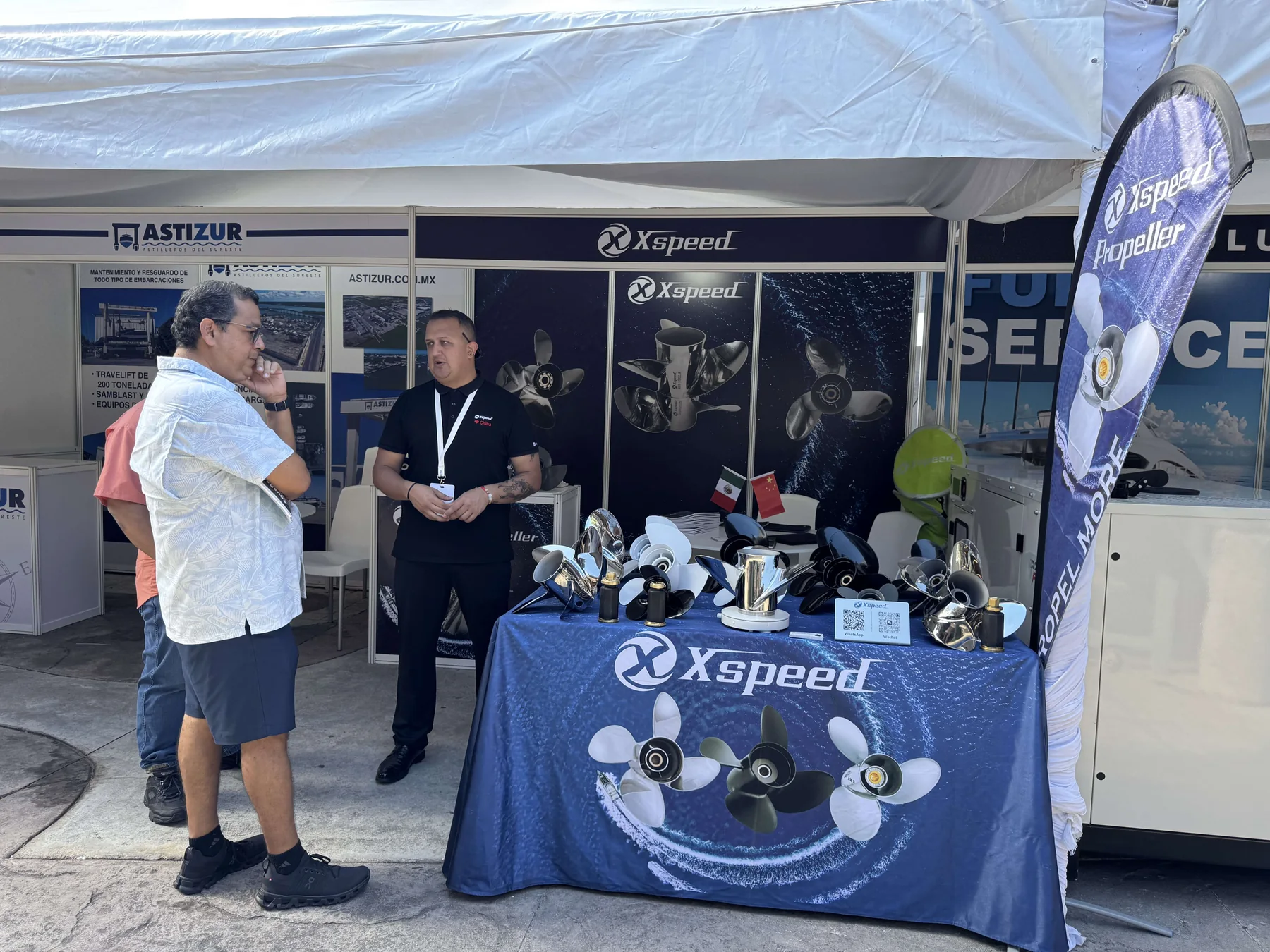 Xspeed Marine exhibition booth at the Cancun International Boat Show and Marine Expo