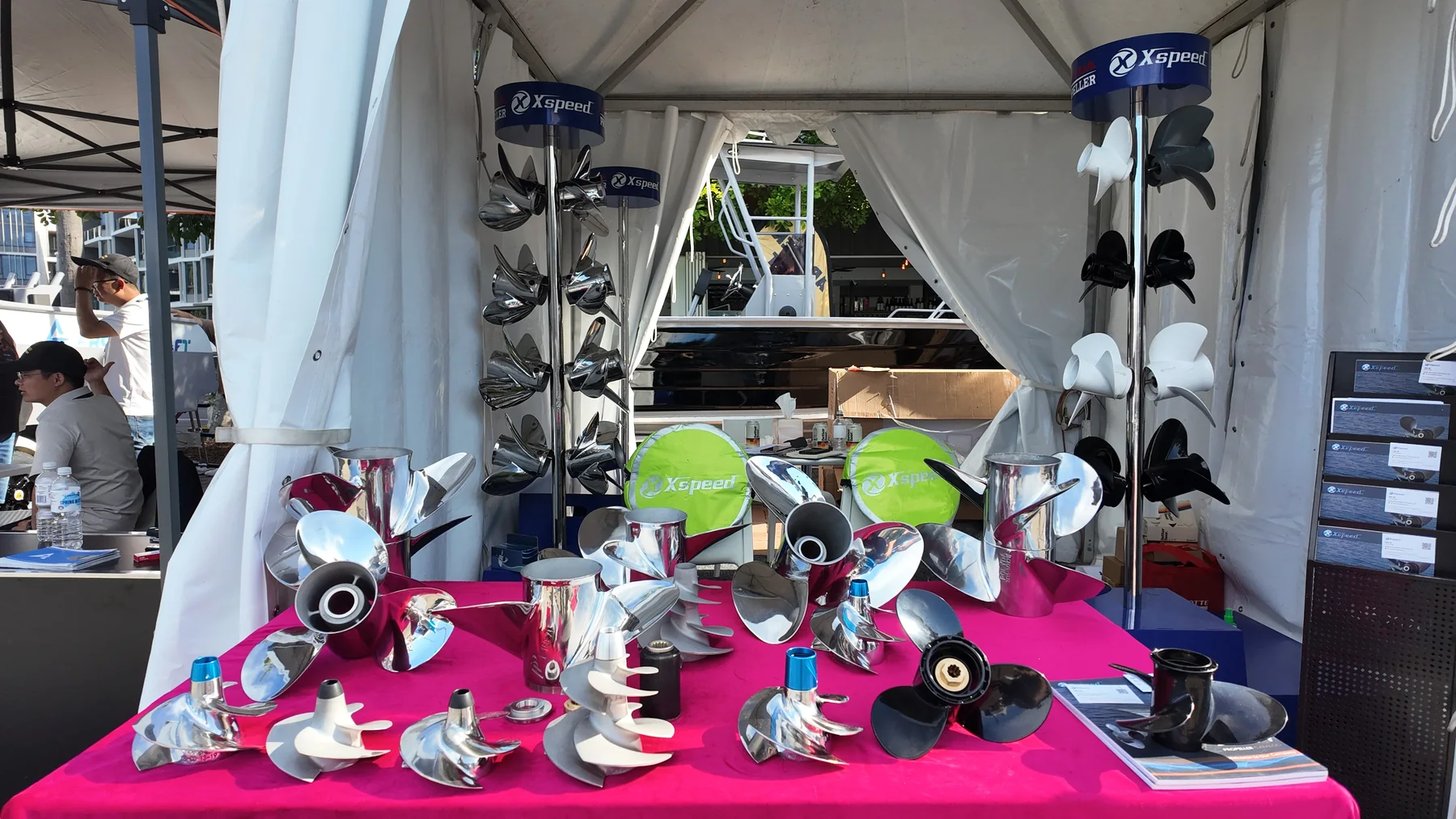 Xspeed propeller product display at the Gold Coast International Boat Show