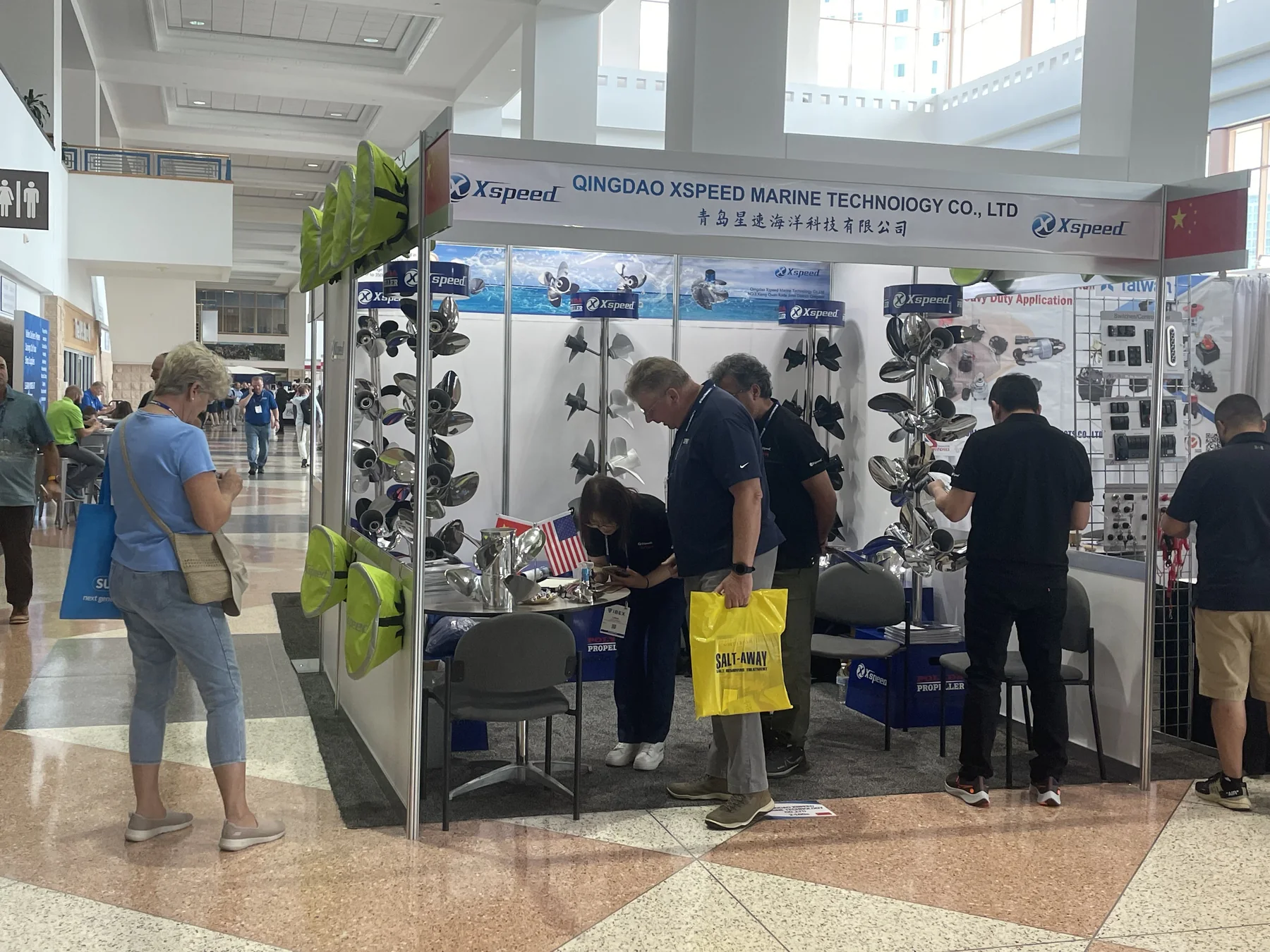 Marine industry visitors at the Xspeed booth during IBEX Tampa 2023