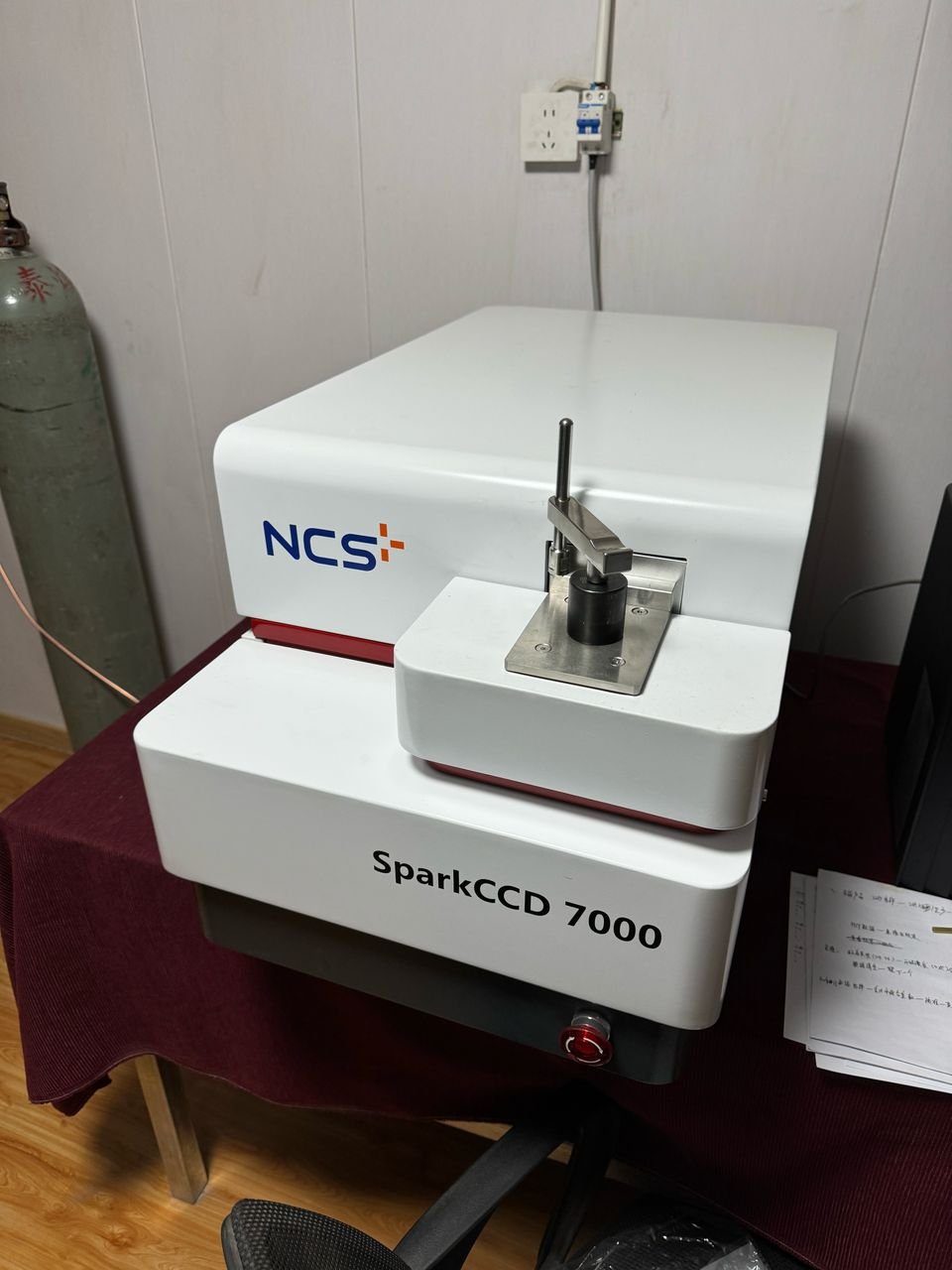 Stainless steel material verification spectrometer at Xspeed Marine factory