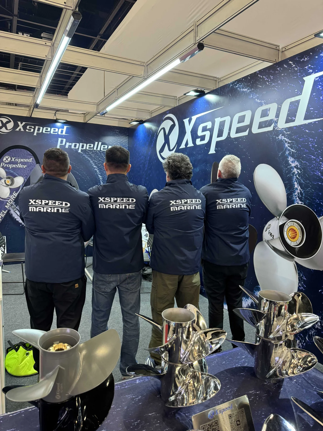 Xspeed Marine team at the Sao Paulo Boat Show exhibition booth