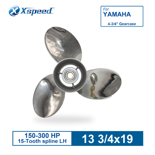 VSSXL-138-19OY-1 Volvo Penta SX Drive 13 3/4x19 Stainless Steel Propeller Replacement with Hub Kit 3 Blade 19 Tooth LH 3.0L-8.2L
