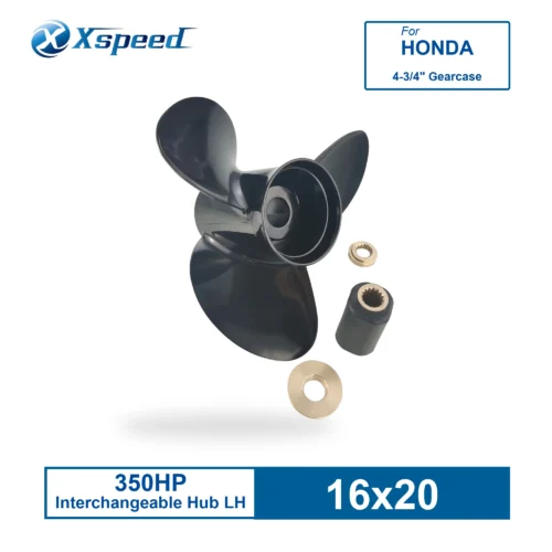 ICAEL-160-20OS-HON-EPLUS-1 16x20 Aluminum Propeller for Honda Replacement 3 Blade 15 Tooth LH 350HP Outboard Propeller