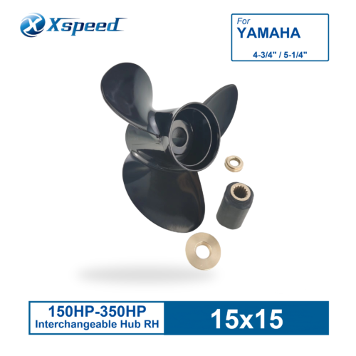ICAER-150-15OL-YAM-1 Yamaha Replacement 15x15 Aluminum Interchangeable Propeller 3 Blade 15 Tooth RH 150-300HP