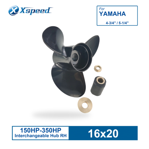 ICAER-160-20OS-YAM-1 Yamaha Replacement 16x20 Aluminum Interchangeable Propeller 3 Blade 15 Tooth RH 150-300HP
