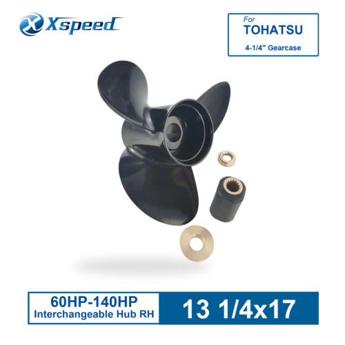 ICADR-133-17OM-TOH-1 Tohatsu Nissan Replacement 13 1/4x17 Aluminum Interchangeable Propeller 3 Blade 15 Tooth RH 60-90HP