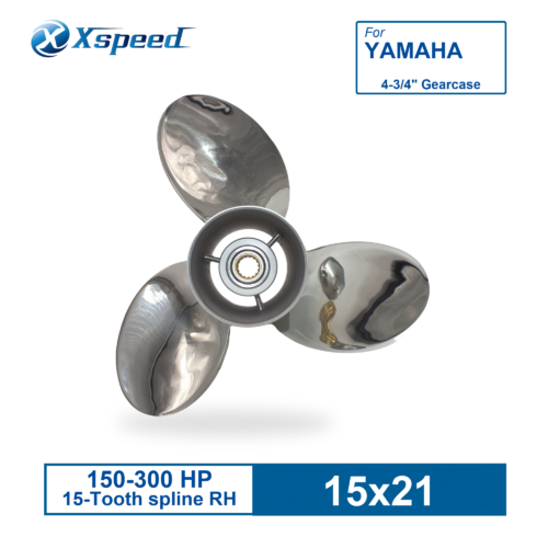 VSSXR-150-21OL-1 Volvo Penta SX Drive 15x21 Stainless Steel Propeller Replacement with Hub Kit 3 Blade 19 Tooth RH 3.0L-8.2L