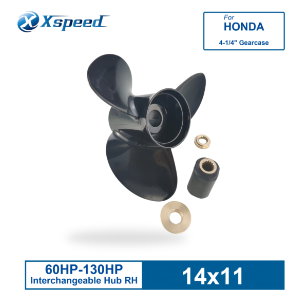 14x11 Aluminum Propeller for Honda Replacement 3 Blade 15 Tooth RH OEM 58130-ZW1-011AH 60-130HP Outboard Propeller